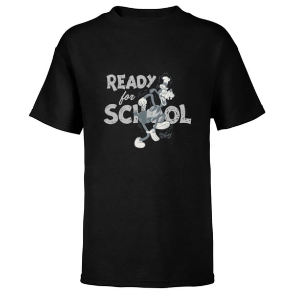 Disney Goofy Ready for School - Short Sleeve T-Shirt for Kids - Customized-Black