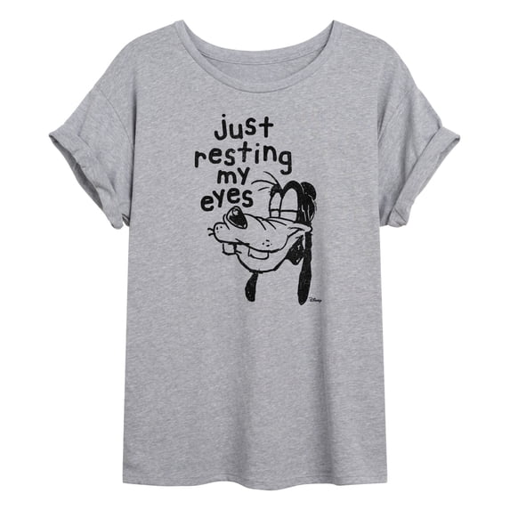 Disney - Goofy Resting My Eyes - Juniors Oversized Graphic T-Shirt