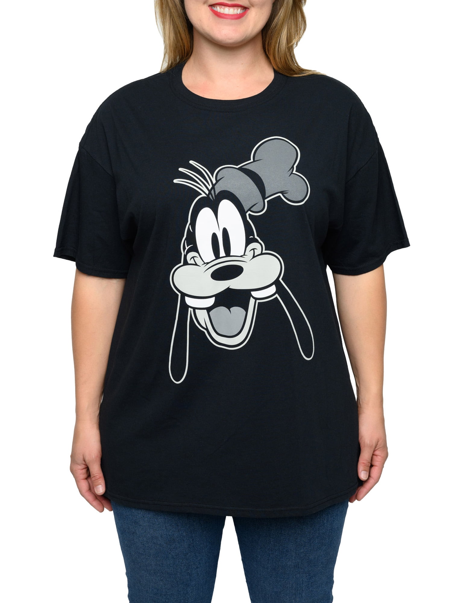 Disney Goofy Short Sleeve TShirt Black (Women's Plus Size)
