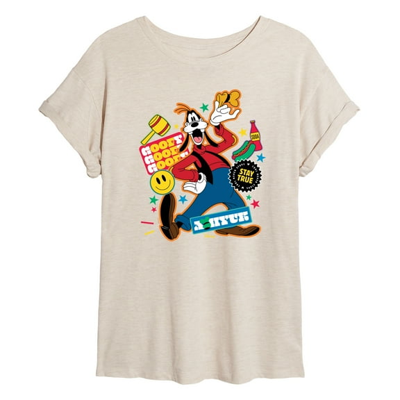 Disney - Goofy Sticker Look - Women's Oversized T-Shirt