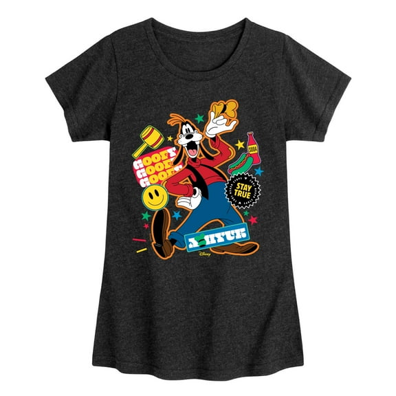 Disney - Goofy Sticker Look - Toddler & Youth Girls Short Sleeve Graphic T-Shirt