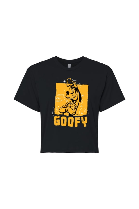 - Goofy Still Cool - Juniors Cropped Cotton Blend T-Shirt