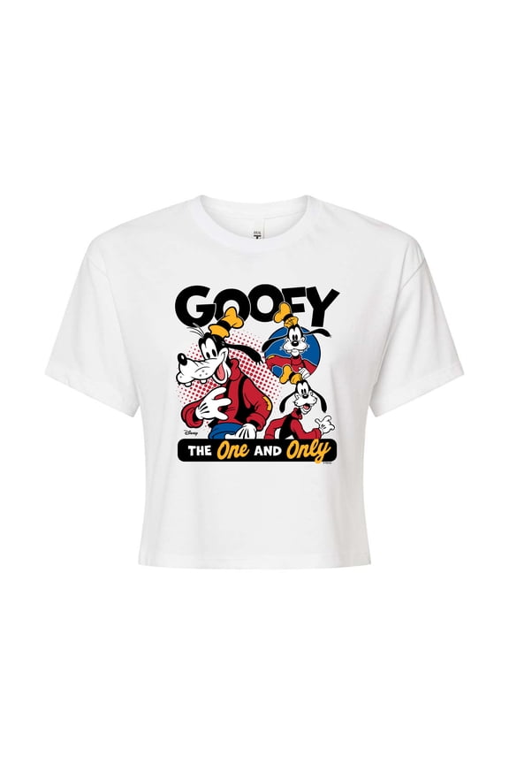 - Goofy The One And Only - Juniors Cropped Graphic T-Shirt
