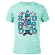 Disney Goofy Totally Rad Dad Father’s Day Surfing Distressed - Short Sleeve Blended T-Shirt for Adults - Customized-Celadon Snow Heather