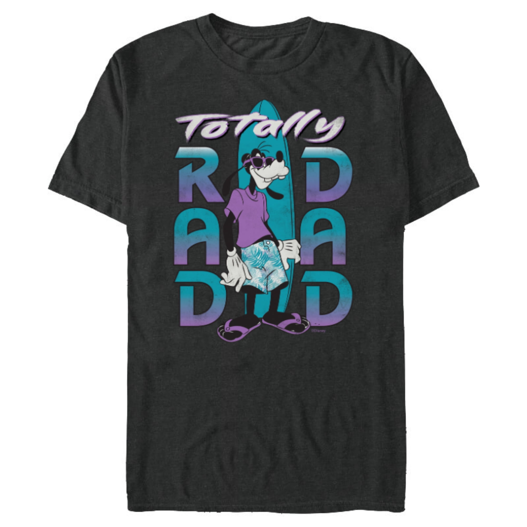 Disney Goofy Totally Rad Dad Father’s Day Surfing Distressed - Short Sleeve Blended T-Shirt for Adults - Customized-Dark Heather