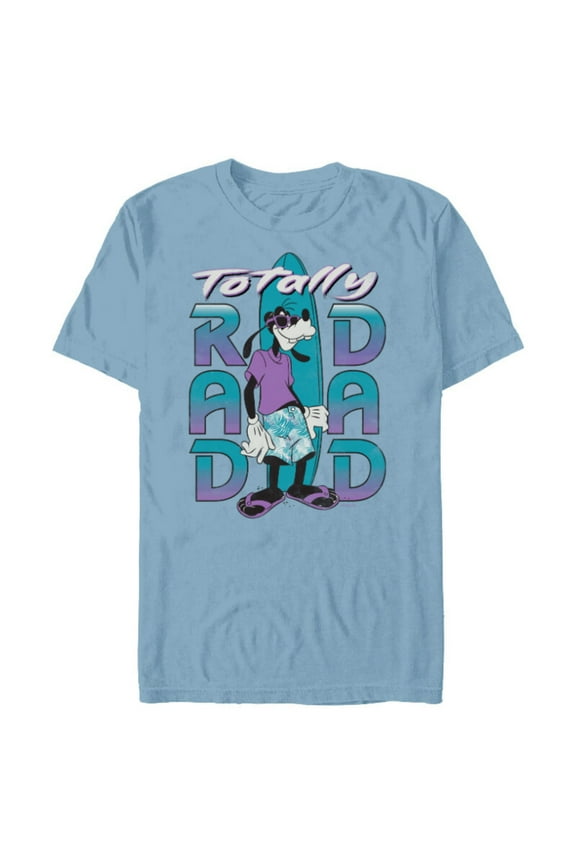 Goofy Totally Rad Dad Father’s Day Surfing Distressed - Short Sleeve Blended T-Shirt for Adults - Customized-Ocean Blue