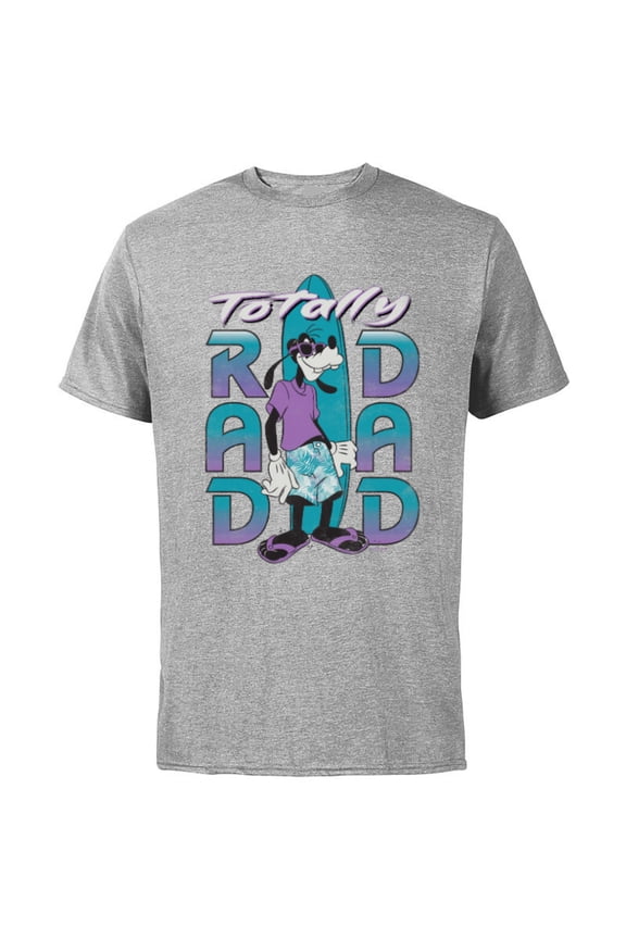 Goofy Totally Rad Dad Father’s Day Surfing Distressed - Short Sleeve Cotton T-Shirt for Adults - Customized-Athletic Heather