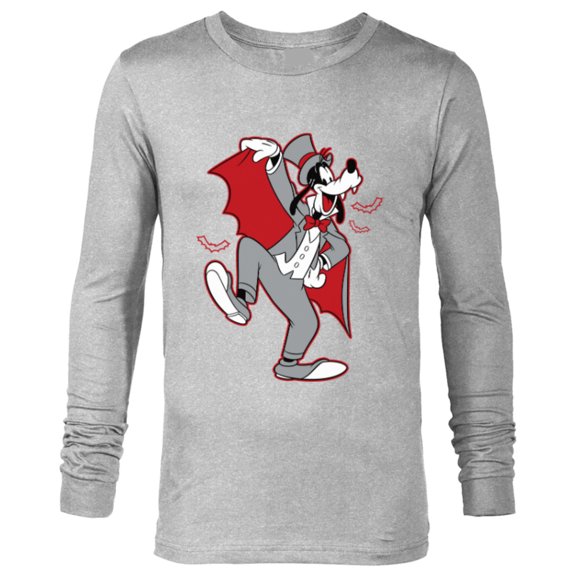 Disney Goofy in Dracula Costume Halloween - Long Sleeve T-Shirt for Men - Customized-Athletic Heather