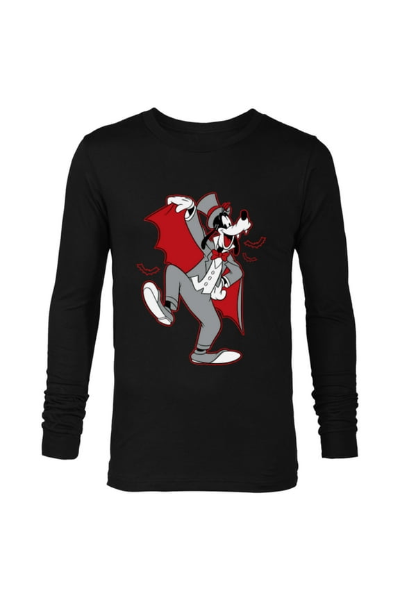 Goofy in Dracula Costume Halloween - Long Sleeve T-Shirt for Men - Customized-Black