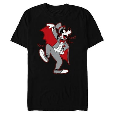 Disney Goofy in Dracula Costume Halloween - Short Sleeve Blended T-Shirt for Adults - Customized-Black