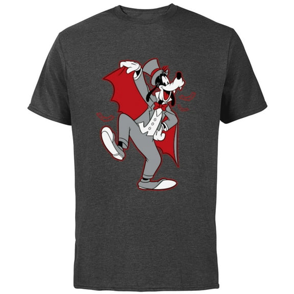 Disney Goofy in Dracula Costume Halloween - Short Sleeve Cotton T-Shirt for Adults - Customized-Charcoal Heather