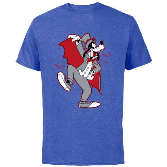 Disney Goofy in Dracula Costume Halloween - Short Sleeve Cotton T-Shirt for Adults - Customized-Royal Heather