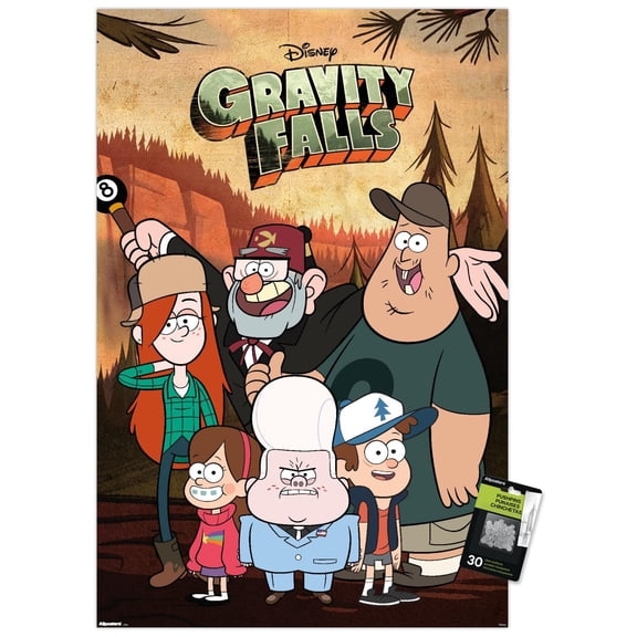 Disney Gravity Falls (2012) - Group Wall Poster with Push Pins, 22.375" x 34"