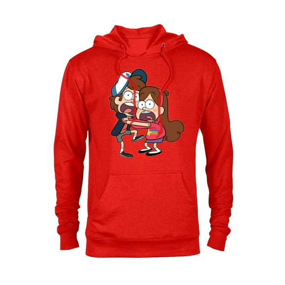 Disney Gravity Falls Dipper and Mabel Pines - Pullover Hoodie for Adults - Customized-Red Heather