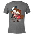 thumbnail image 1 of Disney Gravity Falls Dipper and Mabel Pines - Short Sleeve Blended T-Shirt for Adults - Customized-Dark Heather, 1 of 5