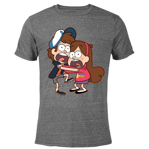 Disney Gravity Falls Dipper and Mabel Pines - Short Sleeve Blended T-Shirt for Adults - Customized-Dark Heather