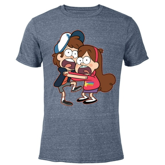 Disney Gravity Falls Dipper and Mabel Pines - Short Sleeve Blended T-Shirt for Adults - Customized-Navy Heather