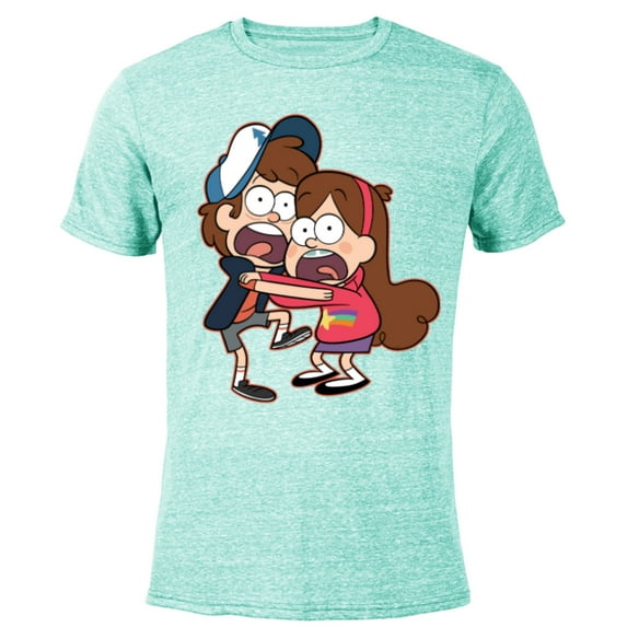 Disney Gravity Falls Dipper and Mabel Pines - Short Sleeve Blended T-Shirt for Adults - Customized-Ocean Blue