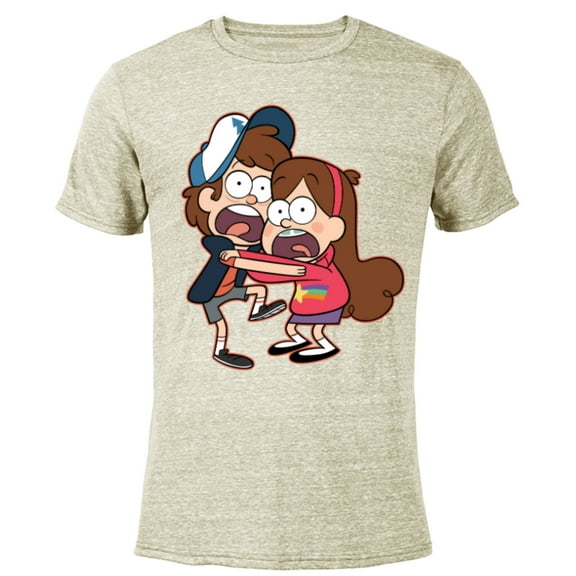 Disney Gravity Falls Dipper and Mabel Pines - Short Sleeve Blended T-Shirt for Adults - Customized-Yellow