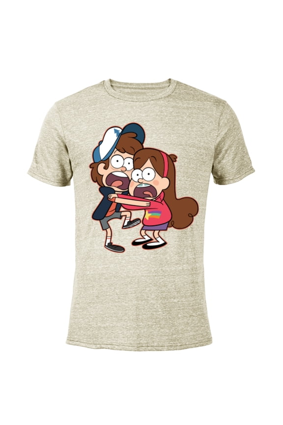 Gravity Falls Dipper and Mabel Pines - Short Sleeve Blended T-Shirt for Adults - Customized-Yellow