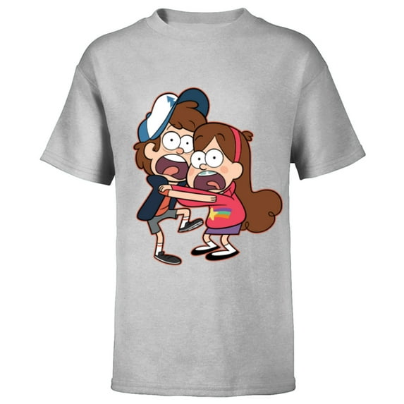 Disney Gravity Falls Dipper and Mabel Pines - Short Sleeve T-Shirt for Kids - Customized-Athletic Heather