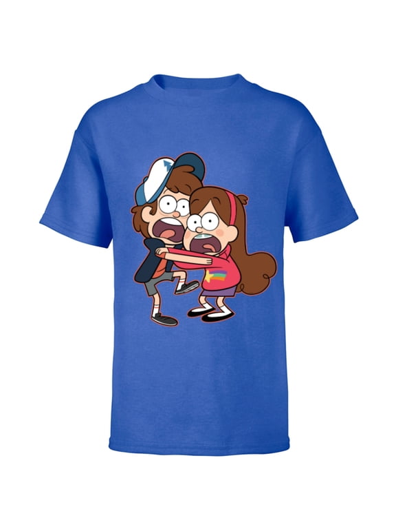 Gravity Falls Dipper and Mabel Pines - Short Sleeve T-Shirt for Kids - Customized-Royal