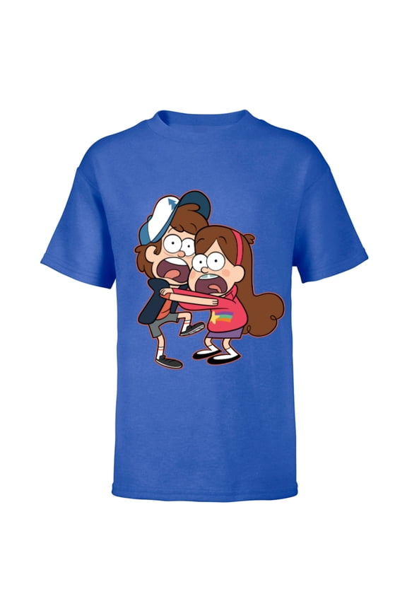 Gravity Falls Dipper and Mabel Pines - Short Sleeve T-Shirt for Kids - Customized-Royal