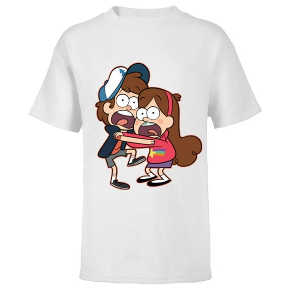 Disney Gravity Falls Dipper and Mabel Pines - Short Sleeve T-Shirt for Kids - Customized-White