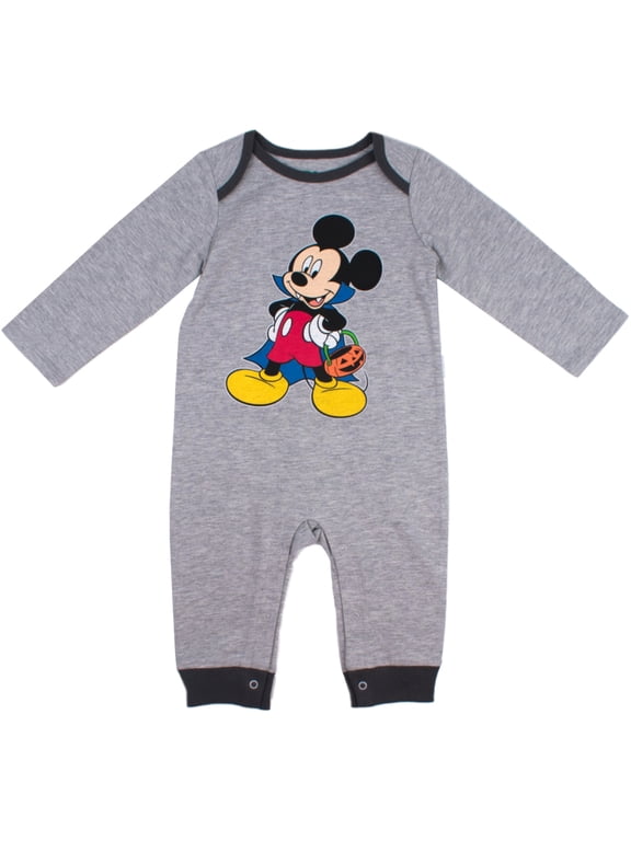 Gray Infant Boys Vampire Mickey Mouse Romper Halloween Coveralls 18m