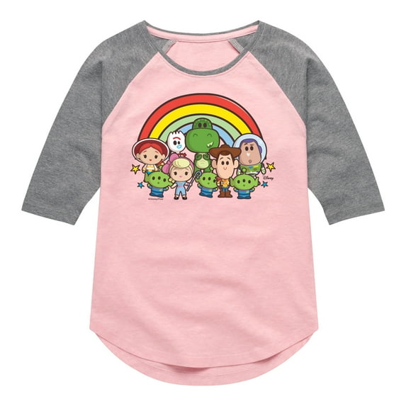 Disney - Group Shot - Toddler & Youth Girls Raglan Graphic T-Shirt