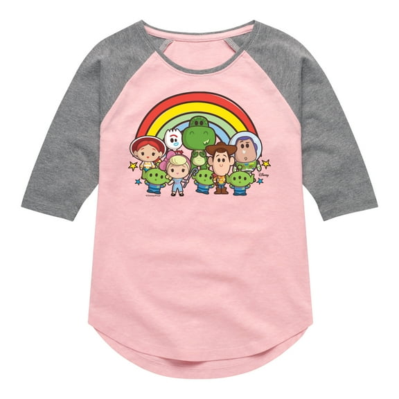 Disney - Group Shot - Toddler & Youth Girls Raglan Graphic T-Shirt