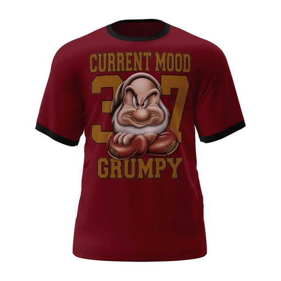 Disney Grumpy Adult Ringer Tee Shirt, S-2XL (Men's)