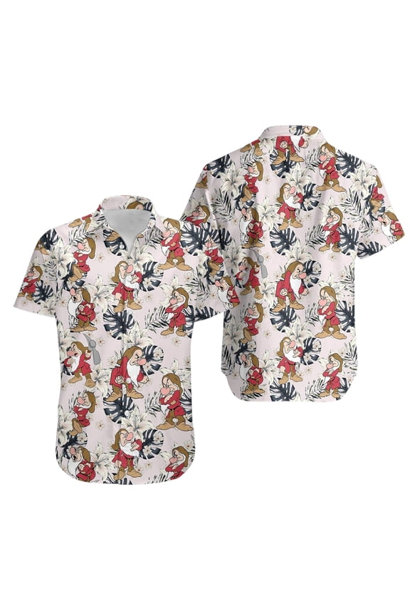 Disney Grumpy Dwarf Hawaii Shirt, Disney Summer Button Shirt, 7 Dwarfs Tropical Shirt, Funny Disney Character Summer Gift