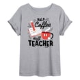 thumbnail image 1 of Disney - Half Coffee Half Teacher - Juniors Ideal Flowy Muscle T-Shirt, 1 of 4