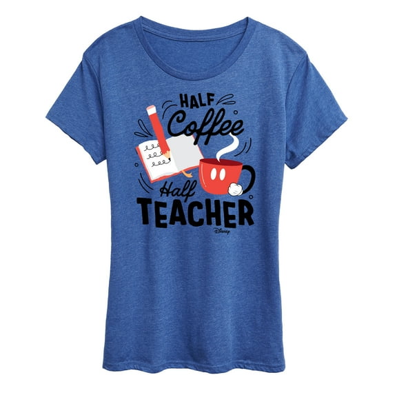 Disney - Half Coffee Half Teacher - Women's Short Sleeve Graphic T-Shirt