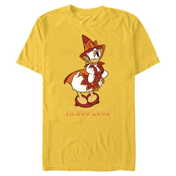 Disney Halloween Daisy Duck Witch Costume Fa-BOO-Lous - Short Sleeve Blended T-Shirt for Adults - Customized-Yellow