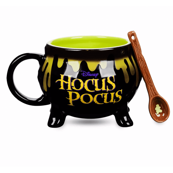 Disney Halloween Hocus Pocus Color Changing Trouble is Brewing Mug w Spoon New
