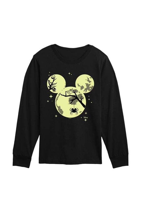 - Halloween Mickey Head - Youth Boys Long Sleeve Graphic T-Shirt