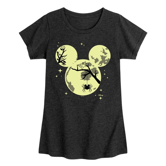 Disney - Halloween Mickey Head - Youth Girls Fitted Short Sleeve T-Shirt