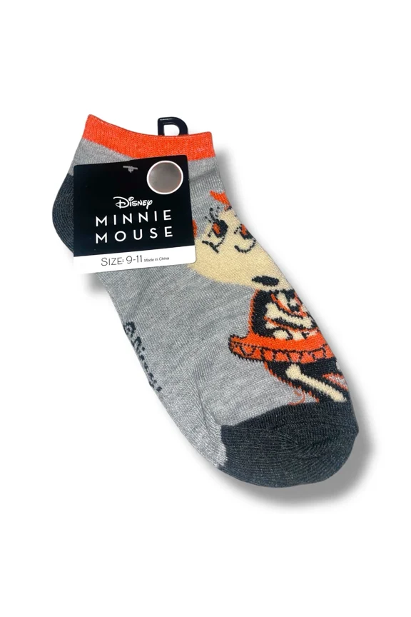 Disney Halloween Minnie Mouse Adult Novelty No-show Socks Womens Size 9-11