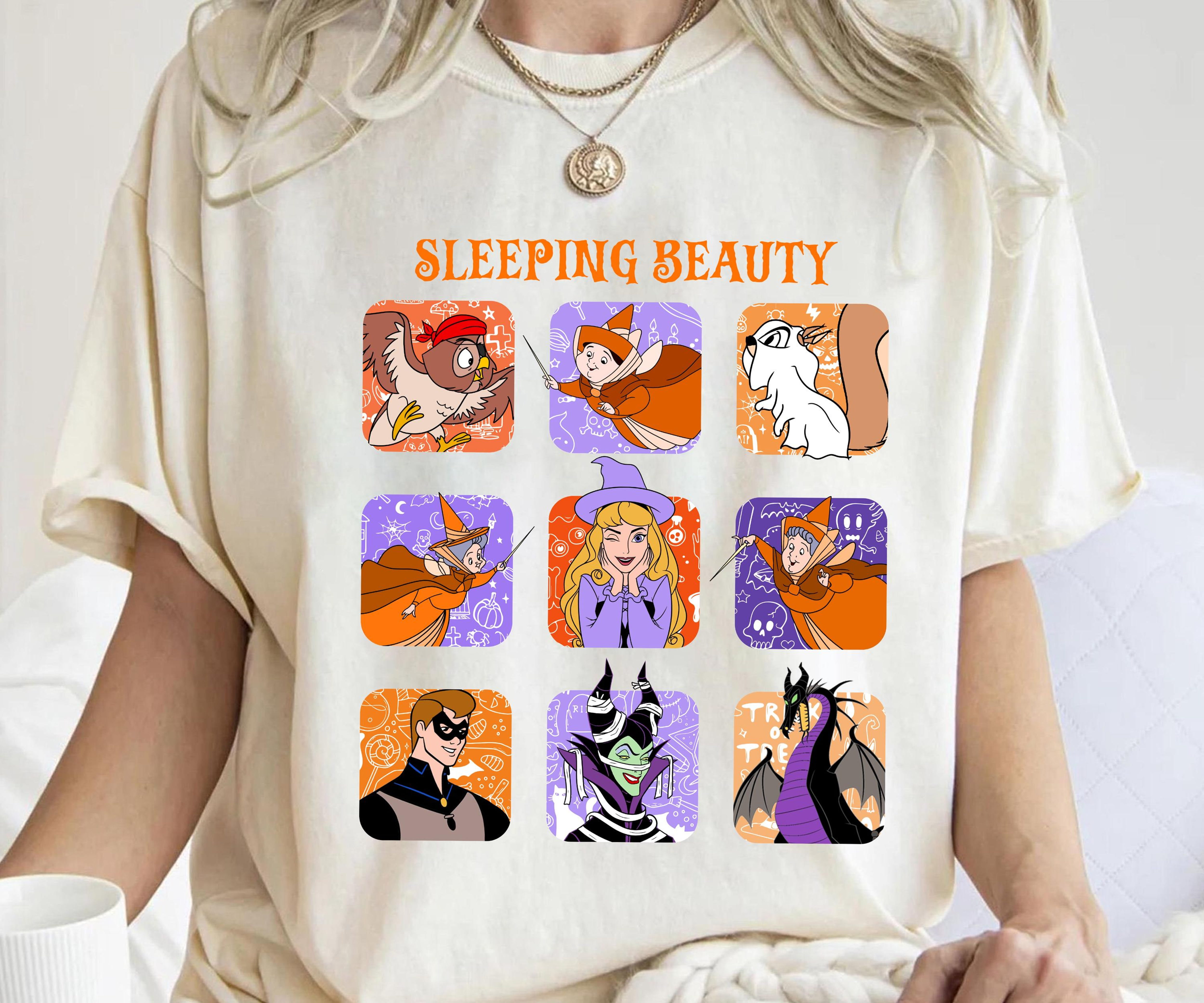 Disney Halloween Moods Sleeping Beauty Characters Group TShirt, Aurora