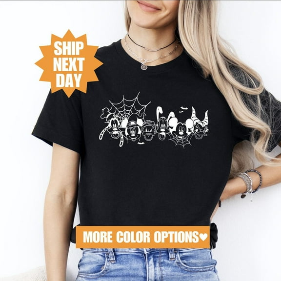 Disney Halloween T-Shirt, Spooky Season Disney T-Shirt, Disney Mickey And Friends Characters Halloween T-Shirt, Halloween 2024 T-Shirt, S-5Xl Shirt