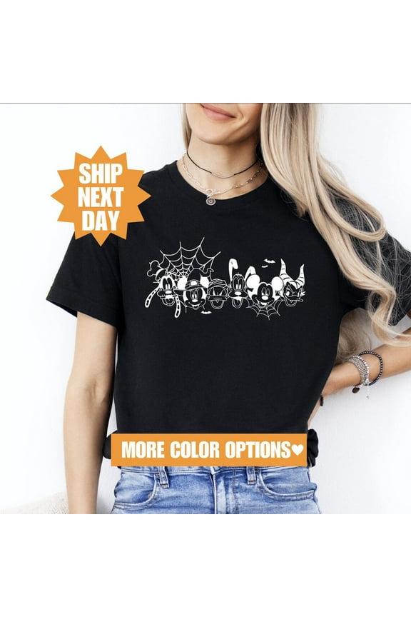 Halloween T-Shirt, Spooky Season Disney T-Shirt, Disney Mickey And Friends Characters Halloween T-Shirt, Halloween 2024 T-Shirt, S-5Xl Shirt