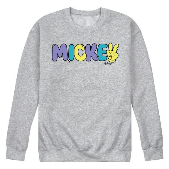 Disney - Hand Peace Sign - Men's Crew Neck Fleece Pullover