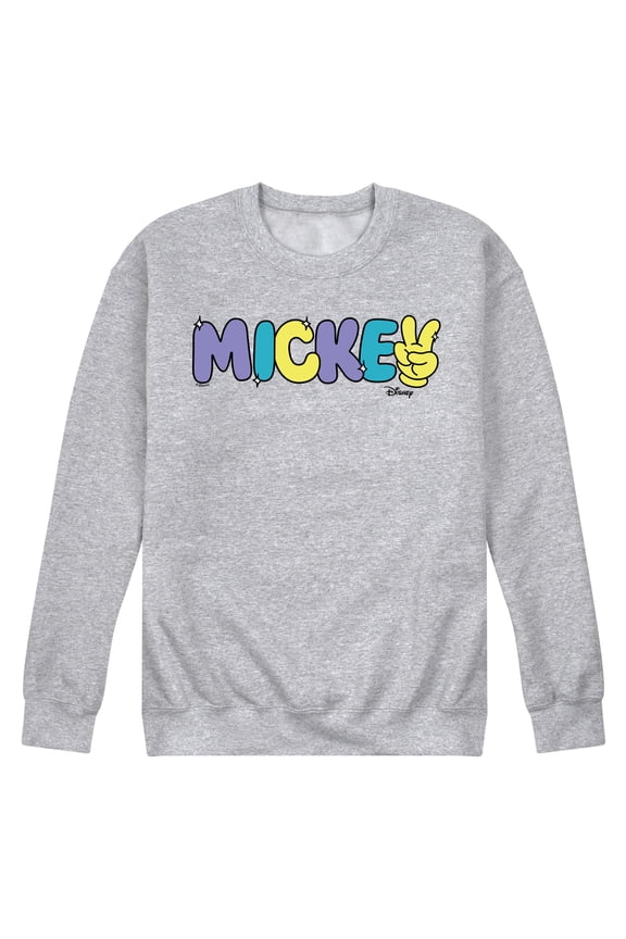 - Hand Peace Sign - Men's Crew Neck Fleece Pullover