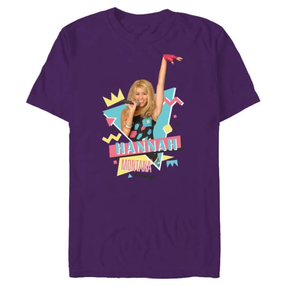 Disney Hannah Montana 90s - Short Sleeve Blended T-Shirt for Adults -Customized-Purple