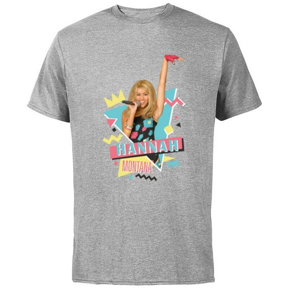Disney Hannah Montana 90s - Short Sleeve Cotton T-Shirt for Adults -Customized-Athletic Heather