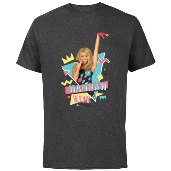 Disney Hannah Montana 90s - Short Sleeve Cotton T-Shirt for Adults -Customized-Charcoal
