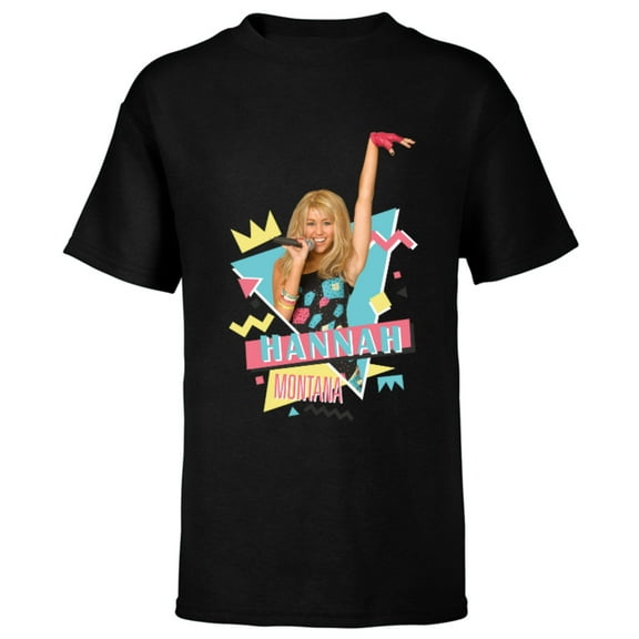 Disney Hannah Montana 90s - Short Sleeve T-Shirt for Kids - Customized-Black