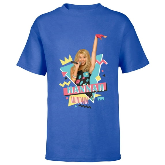 Disney Hannah Montana 90s - Short Sleeve T-Shirt for Kids - Customized-Royal